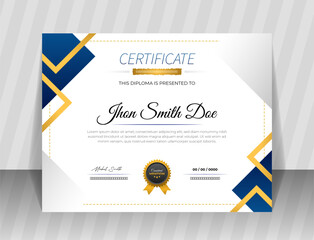 Gradient modern luxury diploma certificate design vector template