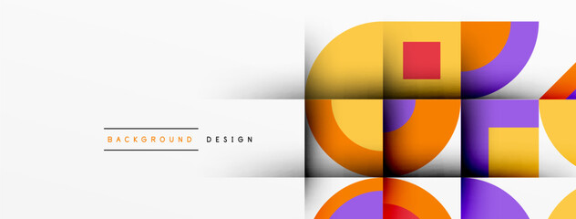 Geometric design abstract background - circles squares