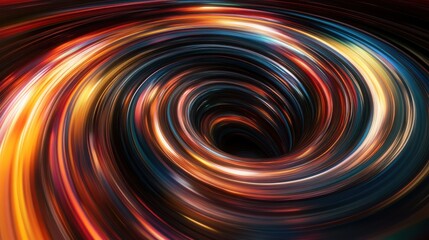 Colorful Light Vortex, swirling streaks of vibrant colors intertwine and spiral into a mesmerizing digital whirlpool, evoking a sense of energy and motion.