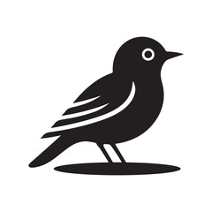 Simple cute shape of a bird sitting on a stick  logo icon , symble , had , clip art  silhouette vector isolated on white background