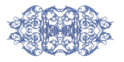 Arabesque with scrolls in Baroque style