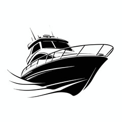 yacht isolated on white vector illustration
