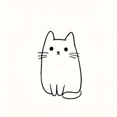 Obraz premium A simple cartoon doodle of a cat, Generative AI