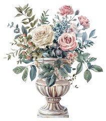 Obraz premium PNG Elegant floral bouquet illustration