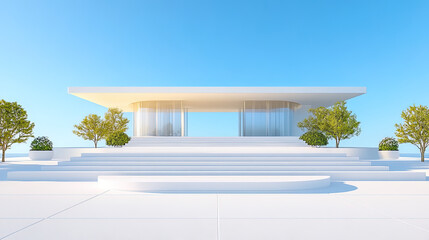 Fototapeta premium minimalist geometric architecture background for advertisement and product presentation