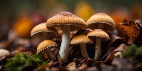 Autumns bounty A closeup of freshly harvested mushrooms.