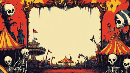 Gothic circus invitation template