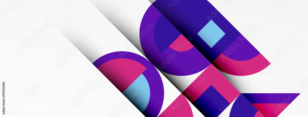 Poster modern geometrical abstract background - circles. business or technology presentation design