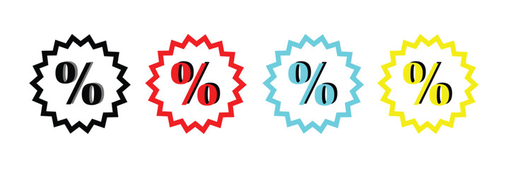 Discount, percentage icon symbol. Discount icon set. Discount tag icon.