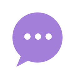 Doodle icon bubble circle chat illustration on transparent background that can be use for background, slide view, social media, sticker, scrapbook and e.t.c with aesthetic purple color