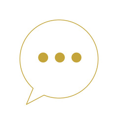 Doodle icon bubble circle chat illustration on transparent background that can be use for background, slide view, social media, sticker, scrapbook and e.t.c with aesthetic gold color