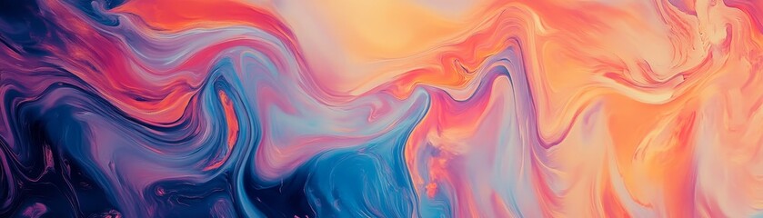 Obraz premium Abstract Swirling Background with Orange Blue and Purple Colors