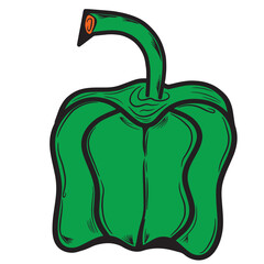 fresh vegetable green pepper icon, vector paprika simple style icon.