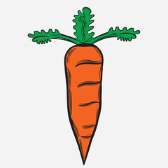 simple style carrot icon vector, green carrot simple icon