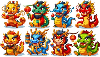 Naklejka premium set of funny cartoon monsters