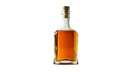 Whiskey bottle old expensive on transparent background