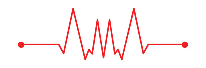 Heart rate monitor line vector isolated on transparent background. Heart rate pulse rhythm line illustration with editable stroke in eps 10.