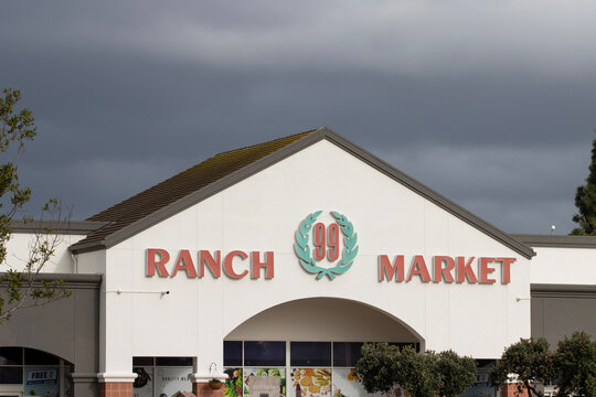 Milpitas, CA, USA - Feb 19, 2024: Exterior view of a 99 Ranch Market in Milpitas, California. 99 Ranch Market is the largest Asian supermarket chain in the United States.