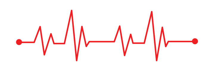 Heart rhythm set, Electrocardiogram, ECG EKG signal, Heart rate monitor set line vector isolated on white background in eps 10.