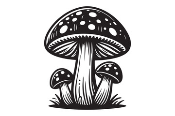 Minimalist Mushroom Silhouette Illustration