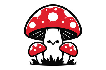 Simple Mushroom Silhouette Vector Art