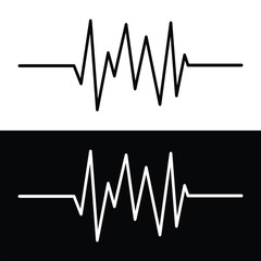 Heart beat red line icon. Cardiogram line icon, sign. Heartbeat pulse vector. Vector illustration. EKG heart beat line, vector in eps 10.