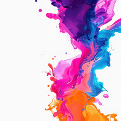 Obraz premium color abstract paint splash art vibrant background fluid multicolor creative design liquid bright dynamic hue pigment texture expression contemporary artistic blend 