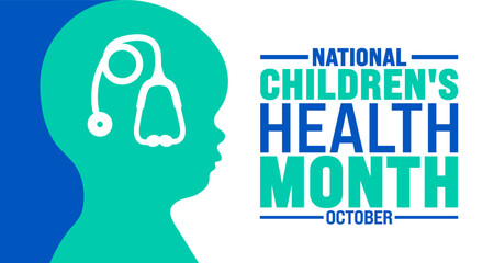 National children's health month background or banner design template is observed every year in October. Holiday concept. Template for card, poster, placard, template. eps 10