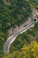 Fototapeta premium View of highway in the mountains during summer
