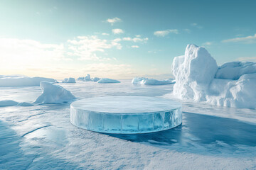 Product display iceberg display stage background