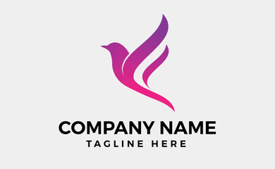 Humming bird with Creative initial letter F bird logo template, Editable vector illustration.