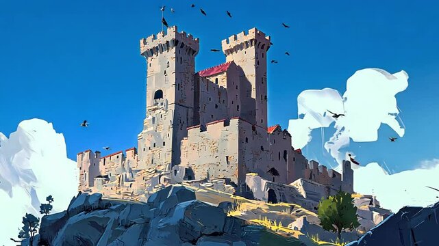 Majestic Castle on Hilltop