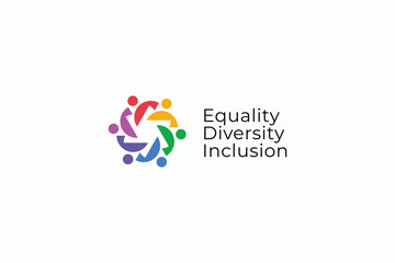 Fototapeta premium Equality Diversity Inclusion Logo Multicultural Issue Sign Symbol