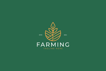 Farming Agricultural Logo Abstract Minimalist Logo Concept