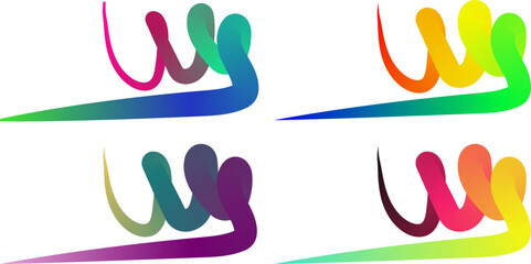 Letter W Logo, Letter W Logo gradient color