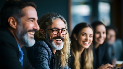 Obraz premium A Group of Smiling Professionals Gathered Together