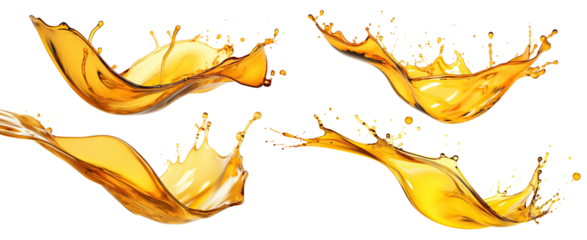 Set of golden oil splashes cut out