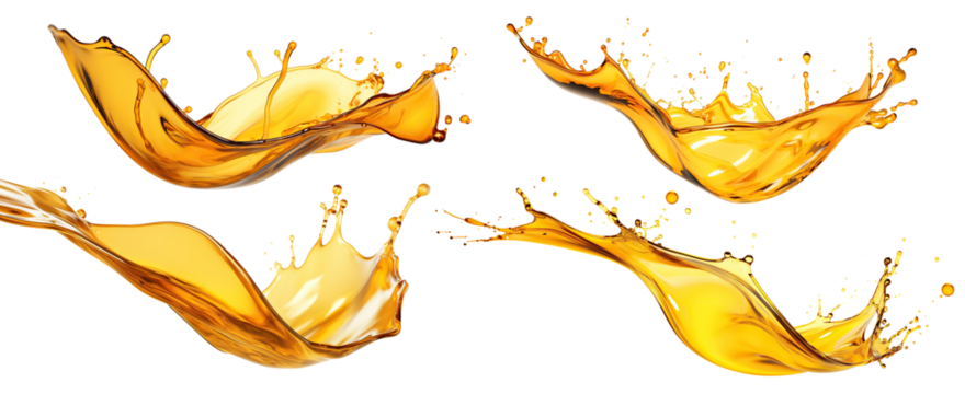 Set of golden oil splashes cut out