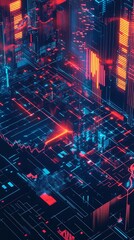 Obraz premium Minimalistic depiction of cryptocurrency markets from a high-angle perspective