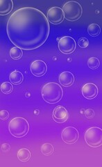 Digital Bubble Illustration with Pink, Blue, and Purple Hues