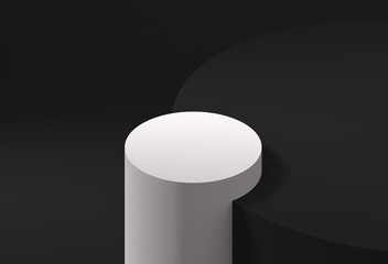 Minimalism abstract background, pedestal. 3D illustration.