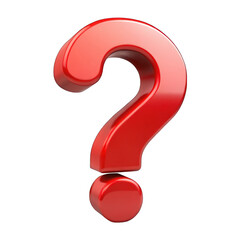 Red question mark isolated on transparent background