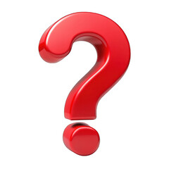Red question mark isolated on transparent background