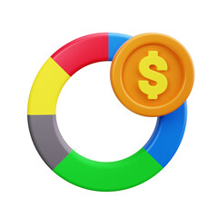 pie chart 3d Render Icons