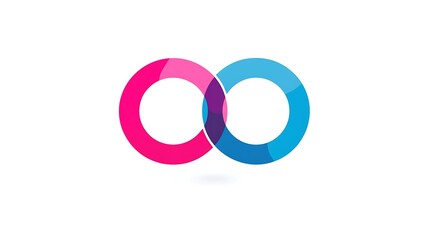 Gender Equality Symbol Flat Vector Logo in Pink and Blue on White Background