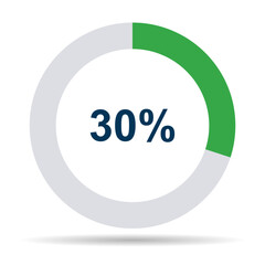 Information round diagram 30 percent shadow icon, infographic pie design, marketing vector illustration