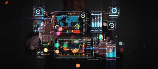 Explore dynamic world of data visualization image advanced analytics tools, representing real-time data insights and trends in digital landscape
