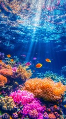 Obraz premium Vibrant Coral Reef with Tropical Fish