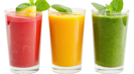 Smoothies on transparent background