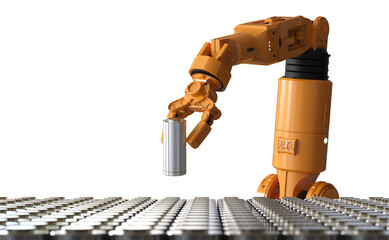 Rechargeable cylindrical battery produced by robotic arm